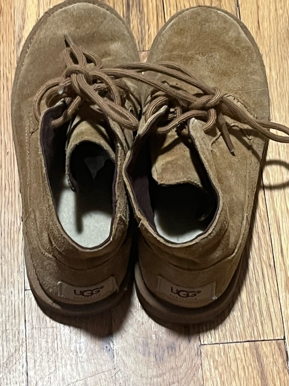 UGG Big Kids Neumel Suede Chukka Boots - Chestnut Brown - Size 3 (Unisex) - Picture 3 of 9